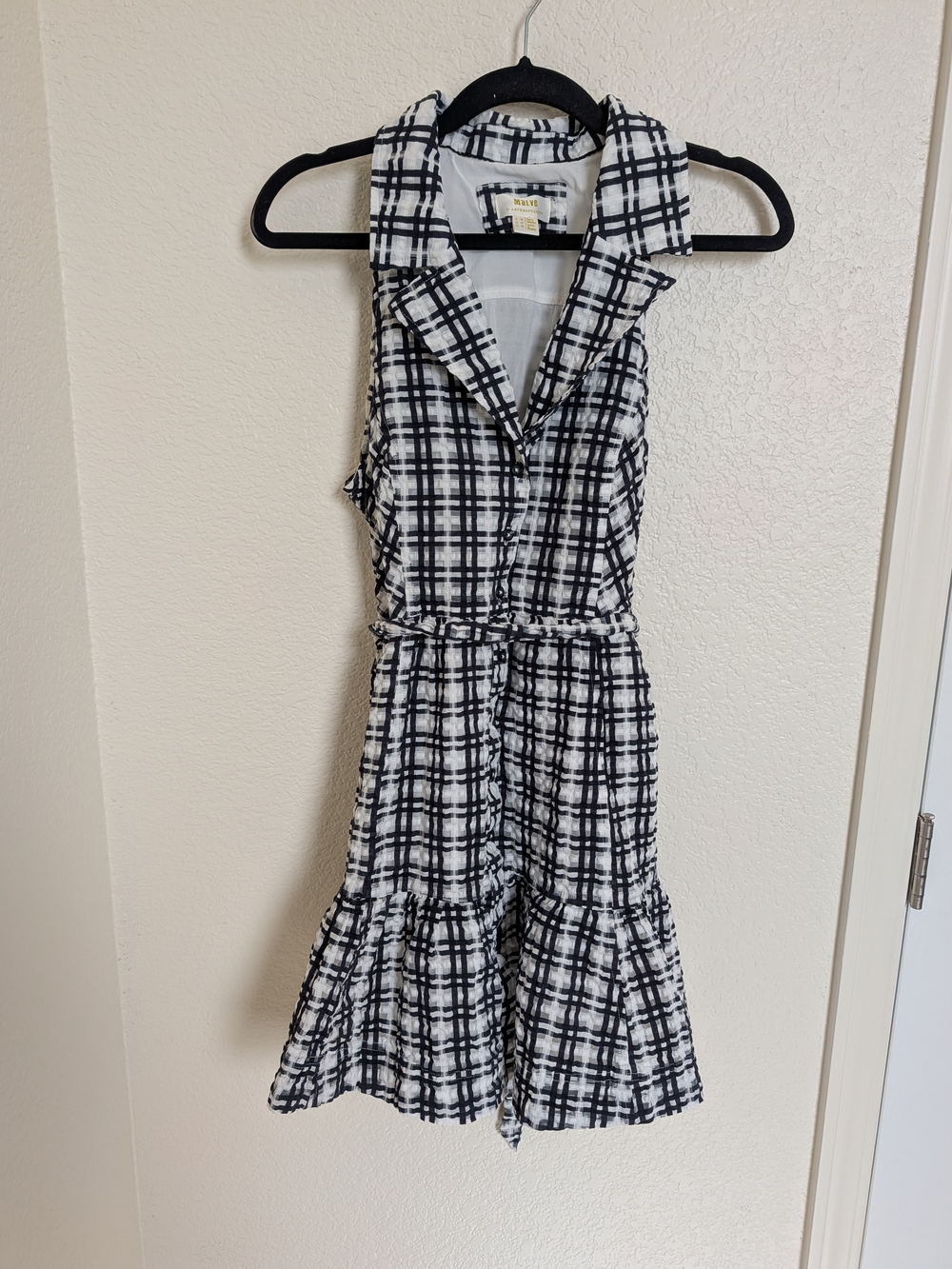 Maeve by Anthropologie Size 14 Plaid Mini Shirt Dress Sleeveless Garden Party